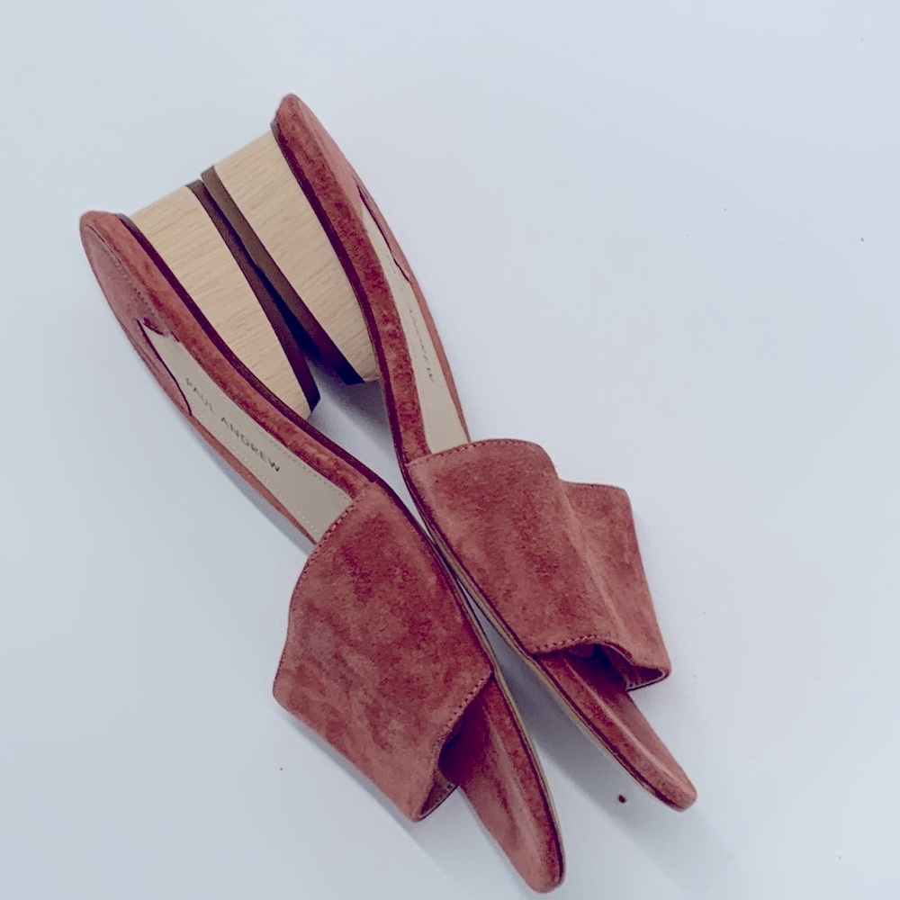 Paul Andrew Mauve Suede Slides - image 3